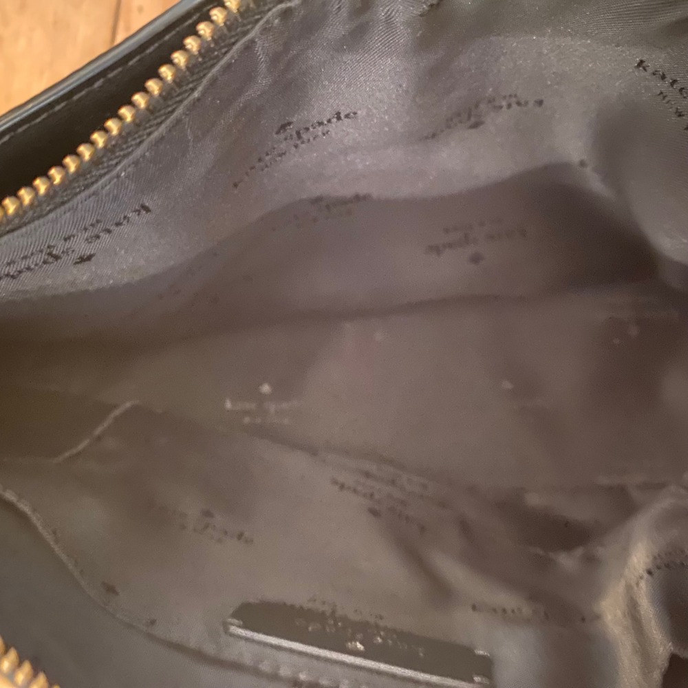 Kate Spade New York Black Pebbled Leather Crossbody Bag Gold Logo Adjustable - Picture 7 of 7